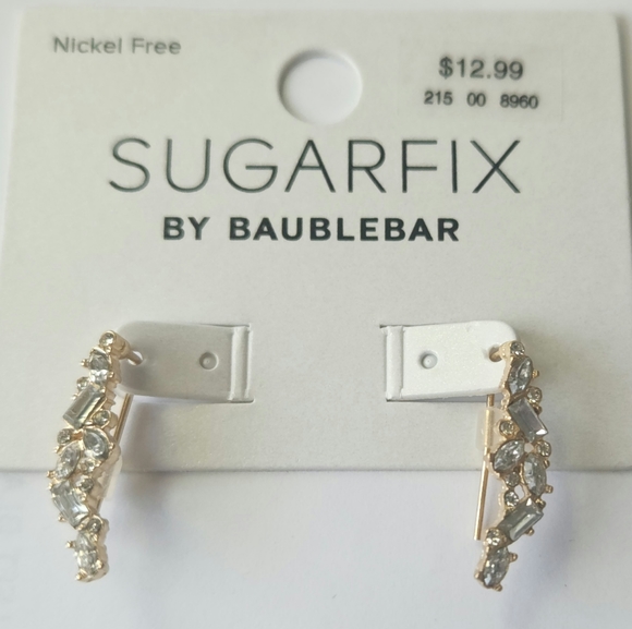 Sugarfix by Baublebar Jewelry - Gold Tone Crystal Crawler Earrings with Glass and Acrylic Stones That Sparkle